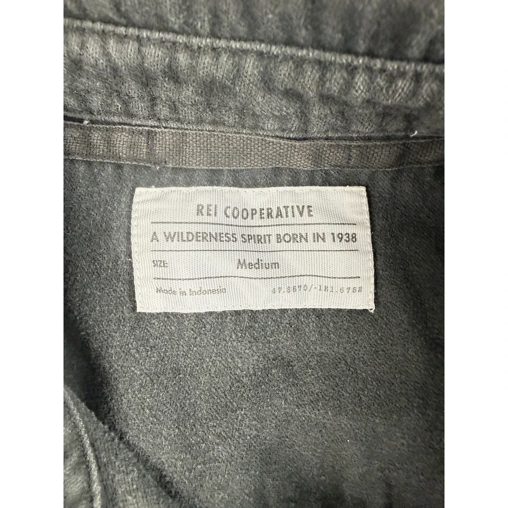 REI Co-op Organic Cotton Utility Shirt Shacket Men's Med Washed Charcoal